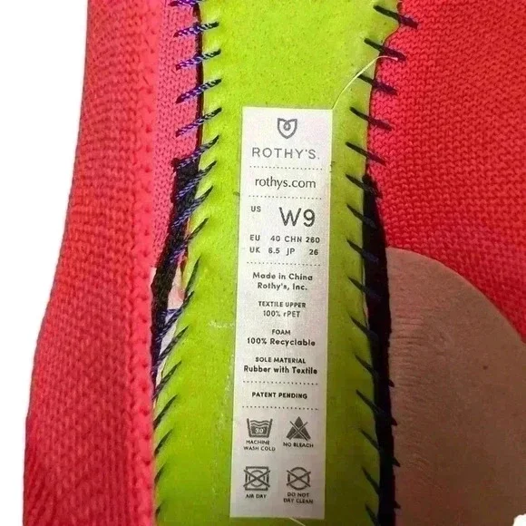 Rothys Round Toe Flats In Grapefruit RETIRED COLOR Size 9 - Picture 8 of 10